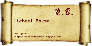 Michael Baksa névjegykártya